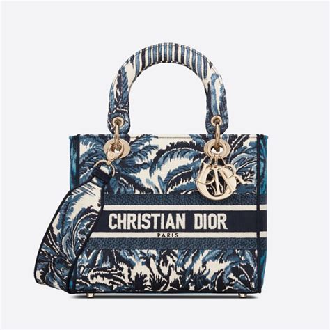 medium lady dior bag blue